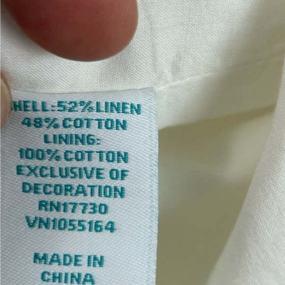 Calypso St. Barth for Target Womens SZ S White Linen Ruffle Wrap Dress Romantic - Picture 7 of 14